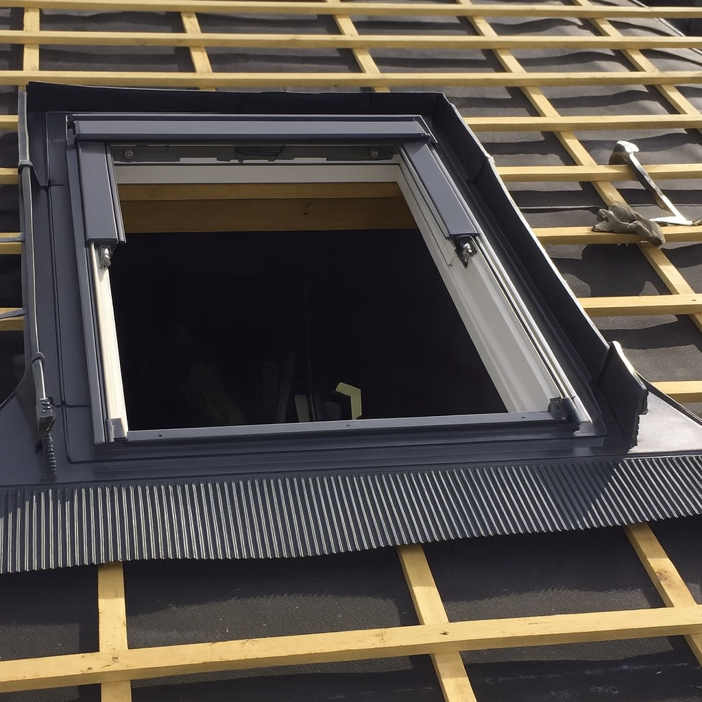 installation d'un velux sur une toiture