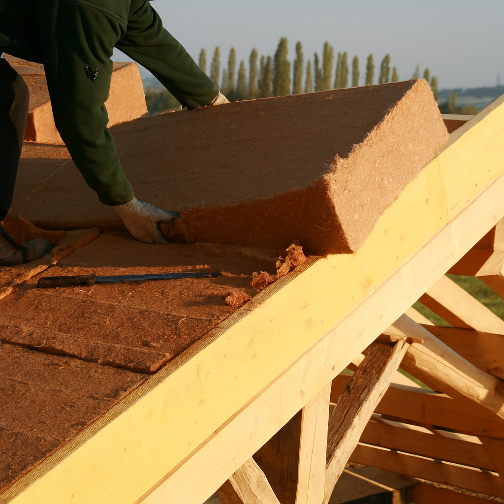 isolation d'une toiture à la laine de roche par l'extérieur